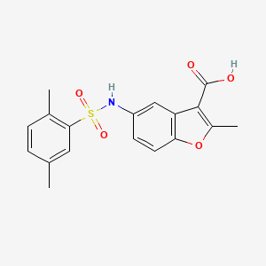 molecular formula C18H17NO5S B7737286 5-[(2,5-dimethylphenyl)sulfonylamino]-2-methyl-benzofuran-3-carboxylic Acid 