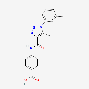 molecular formula C18H16N4O3 B7737324 4-({[5-methyl-1-(3-methylphenyl)-1H-1,2,3-triazol-4-yl]carbonyl}amino)benzoic acid 