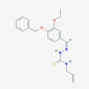 molecular formula C20H23N3O2S B7737468 1-[(Z)-(3-ethoxy-4-phenylmethoxyphenyl)methylideneamino]-3-prop-2-enylthiourea 