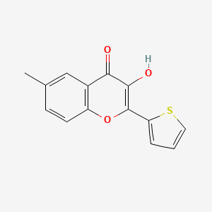 molecular formula C14H10O3S B7737483 3-hydroxy-6-methyl-2-(thiophen-2-yl)-4H-chromen-4-one 