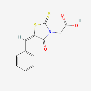 molecular formula C12H9NO3S2 B7737489 (5-Benzylidene-4-oxo-2-thioxo-thiazolidin-3-yl)acetic acid 