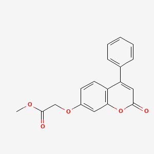molecular formula C18H14O5 B7737491 Acetic acid, [(2-oxo-4-phenyl-2H-1-benzopyran-7-yl)oxy]-, methyl ester CAS No. 89316-44-9