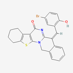 molecular formula C25H19BrN2O2S B7737498 (Z)-5-(5-bromo-2-hydroxybenzylidene)-8,9,10,11-tetrahydro-5H-benzo[4',5']thieno[3',2':5,6]pyrimido[1,2-b]isoquinolin-7(14H)-one 