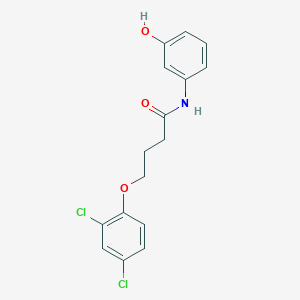 molecular formula C16H15Cl2NO3 B7737516 Butyramide, 4-(2,4-dichlorophenoxy)-N-(3-hydroxyphenyl)- 