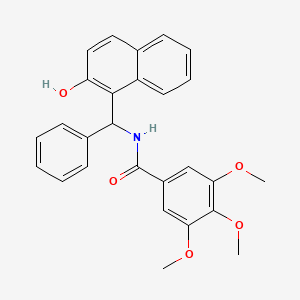 molecular formula C27H25NO5 B7737517 N-((2-hydroxynaphthalen-1-yl)(phenyl)methyl)-3,4,5-trimethoxybenzamide 