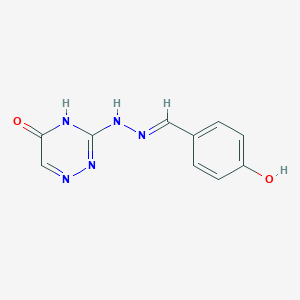 molecular formula C10H9N5O2 B7737549 3-[(2E)-2-(4-hydroxybenzylidene)hydrazinyl]-1,2,4-triazin-5-ol 