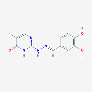 molecular formula C13H14N4O3 B7737572 4-Hydroxy-3-methoxybenzaldehyde (5-methyl-6-oxo-1,6-dihydro-2-pyrimidinyl)hydrazone 