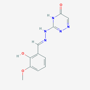 molecular formula C11H11N5O3 B7737584 3-[(2E)-2-(2-hydroxy-3-methoxybenzylidene)hydrazinyl]-1,2,4-triazin-5(4H)-one 