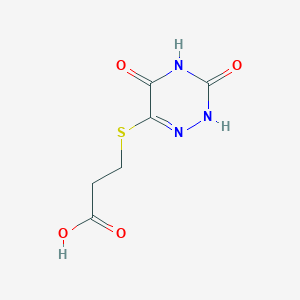 molecular formula C6H7N3O4S B7737587 3-((3,5-Dioxo-2,3,4,5-tetrahydro-1,2,4-triazin-6-YL)thio)propanoic acid 
