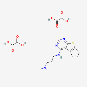 molecular formula C18H24N4O8S B7737595 N~1~-(6,7-dihydro-5H-cyclopenta[4,5]thieno[2,3-d]pyrimidin-4-yl)-N~3~,N~3~-dimethyl-1,3-propanediamine diethanedioate 