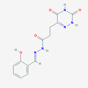 molecular formula C13H13N5O4 B7737613 3-(3,5-dioxo-2,3,4,5-tetrahydro-1,2,4-triazin-6-yl)-N'-[(E)-(2-hydroxyphenyl)methylidene]propanehydrazide 