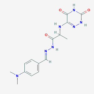 molecular formula C15H19N7O3 B7737626 N-[(E)-[4-(dimethylamino)phenyl]methylideneamino]-2-[(3,5-dioxo-2H-1,2,4-triazin-6-yl)amino]propanamide 