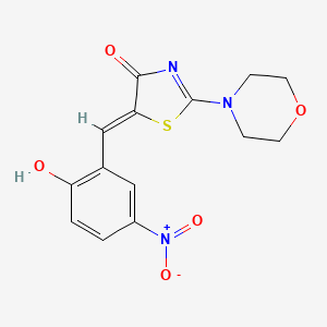 molecular formula C14H13N3O5S B7737633 (5Z)-5-(2-hydroxy-5-nitrobenzylidene)-2-(morpholin-4-yl)-1,3-thiazol-4(5H)-one 