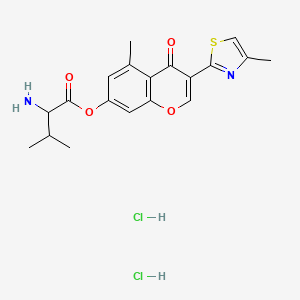 [5-Methyl-3-(4-methyl-1,3-thiazol-2-yl)-4-oxochromen-7-yl] 2-amino-3-methylbutanoate;dihydrochloride