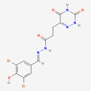 molecular formula C13H11Br2N5O4 B7737674 N'-[(E)-(3,5-dibromo-4-hydroxyphenyl)methylidene]-3-(3,5-dioxo-2,3,4,5-tetrahydro-1,2,4-triazin-6-yl)propanehydrazide 