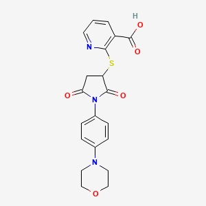 molecular formula C20H19N3O5S B7737680 2-({1-[4-(Morpholin-4-yl)phenyl]-2,5-dioxopyrrolidin-3-yl}sulfanyl)pyridine-3-carboxylic acid 