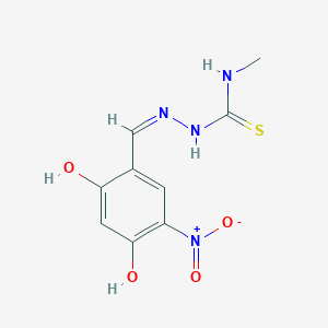 molecular formula C9H10N4O4S B7737690 1-[(Z)-(2,4-dihydroxy-5-nitrophenyl)methylideneamino]-3-methylthiourea 