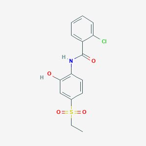 molecular formula C15H14ClNO4S B7737787 2-Chloro-N-(4-ethanesulfonyl-2-hydroxy-phenyl)-benzamide 