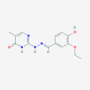 molecular formula C14H16N4O3 B7737799 3-Ethoxy-4-hydroxybenzaldehyde (5-methyl-6-oxo-1,6-dihydropyrimidin-2-yl)hydrazone 