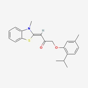 molecular formula C21H23NO2S B7737808 (Z)-1-(2-isopropyl-5-methylphenoxy)-3-(3-methylbenzo[d]thiazol-2(3H)-ylidene)propan-2-one 