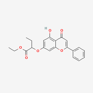 molecular formula C21H20O6 B7737818 ethyl 2-[(5-hydroxy-4-oxo-2-phenyl-4H-chromen-7-yl)oxy]butanoate 