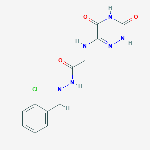 molecular formula C12H11ClN6O3 B7737828 N'~1~-[(E)-1-(2-chlorophenyl)methylidene]-2-[(3,5-dioxo-2,3,4,5-tetrahydro-1,2,4-triazin-6-yl)amino]acetohydrazide 