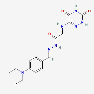 molecular formula C16H21N7O3 B7737846 (E)-N'-(4-(diethylamino)benzylidene)-2-((3,5-dioxo-2,3,4,5-tetrahydro-1,2,4-triazin-6-yl)amino)acetohydrazide 