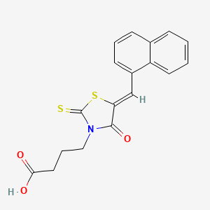 molecular formula C18H15NO3S2 B7737895 4-{5-[(Z)-1-(1-naphthyl)methylidene]-4-oxo-2-thioxo-1,3-thiazolan-3-yl}butanoic acid 