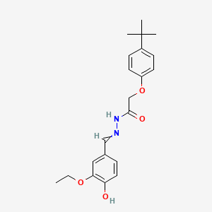 2-(4-tert-butylphenoxy)-N-[(3-ethoxy-4-hydroxyphenyl)methylideneamino]acetamide