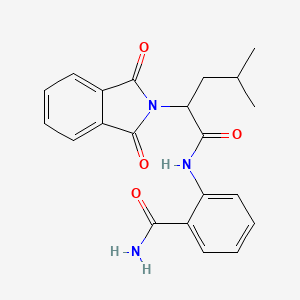 molecular formula C21H21N3O4 B7737906 2-{[2-(1,3-dioxo-1,3-dihydro-2H-isoindol-2-yl)-4-methylpentanoyl]amino}benzamide 