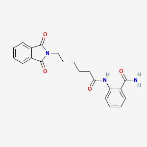 molecular formula C21H21N3O4 B7737913 2-[6-(1,3-Dioxoisoindol-2-yl)hexanoylamino]benzamide 