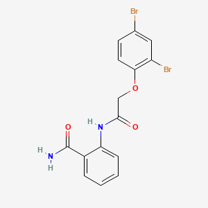 molecular formula C15H12Br2N2O3 B7737918 2-{[(2,4-Dibromophenoxy)acetyl]amino}benzamide 