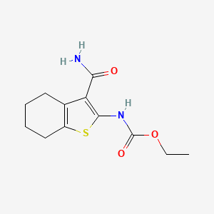 molecular formula C12H16N2O3S B7737920 Ethyl (3-carbamoyl-4,5,6,7-tetrahydro-1-benzothiophen-2-yl)carbamate CAS No. 27285-10-5