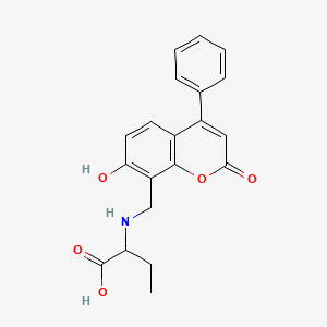 molecular formula C20H19NO5 B7737933 2-{[(7-hydroxy-2-oxo-4-phenyl-2H-chromen-8-yl)methyl]amino}butanoic acid 