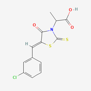 molecular formula C13H10ClNO3S2 B7737942 2-[(5Z)-5-(3-chlorobenzylidene)-4-oxo-2-thioxo-1,3-thiazolidin-3-yl]propanoic acid 