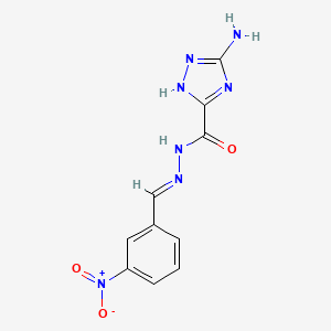 molecular formula C10H9N7O3 B7737961 5-amino-N'-[(E)-(3-nitrophenyl)methylidene]-1H-1,2,4-triazole-3-carbohydrazide 