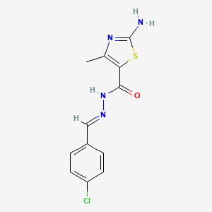 molecular formula C12H11ClN4OS B7738017 2-amino-N'-[(E)-(4-chlorophenyl)methylidene]-4-methyl-1,3-thiazole-5-carbohydrazide 