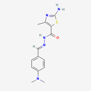 molecular formula C14H17N5OS B7738031 (E)-2-amino-N'-(4-(dimethylamino)benzylidene)-4-methylthiazole-5-carbohydrazide 