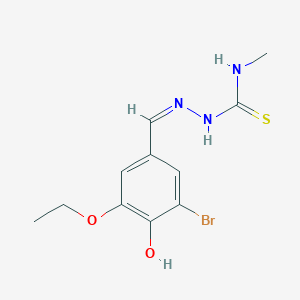 molecular formula C11H14BrN3O2S B7738039 1-[(Z)-(3-bromo-5-ethoxy-4-hydroxyphenyl)methylideneamino]-3-methylthiourea 