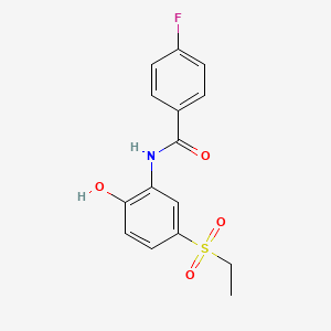 molecular formula C15H14FNO4S B7738053 N-(5-ethylsulfonyl-2-hydroxyphenyl)-4-fluorobenzamide 