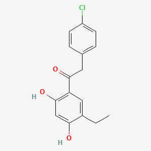molecular formula C16H15ClO3 B7738057 2-(4-Chlorophenyl)-1-(5-ethyl-2,4-dihydroxyphenyl)ethan-1-one 