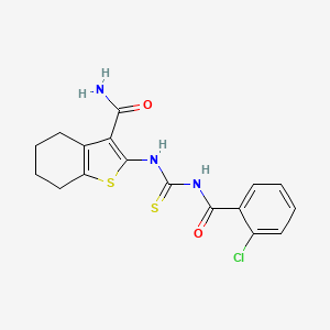 molecular formula C17H16ClN3O2S2 B7738078 Benzo[b]thiophene-3-carboxamide, 2-[[[(2-chlorobenzoyl)amino]thioxomethyl]amino]-4,5,6,7-tetrahydro- CAS No. 301224-42-0