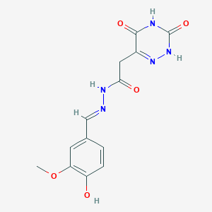 molecular formula C13H13N5O5 B7738110 2-(3,5-dioxo-2,3,4,5-tetrahydro-1,2,4-triazin-6-yl)-N'-[(E)-(4-hydroxy-3-methoxyphenyl)methylidene]acetohydrazide 