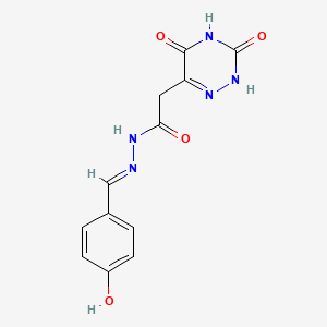 molecular formula C12H11N5O4 B7738113 2-(3,5-dihydroxy-1,2,4-triazin-6-yl)-N'-[(E)-(4-hydroxyphenyl)methylidene]acetohydrazide 