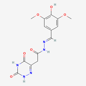 molecular formula C14H15N5O6 B7738116 2-(3,5-dioxo-2,3,4,5-tetrahydro-1,2,4-triazin-6-yl)-N'-[(E)-(4-hydroxy-3,5-dimethoxyphenyl)methylidene]acetohydrazide 