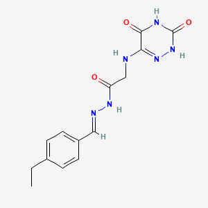 2-[(3,5-dioxo-2H-1,2,4-triazin-6-yl)amino]-N-[(E)-(4-ethylphenyl)methylideneamino]acetamide