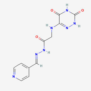 2-[(3,5-dihydroxy-1,2,4-triazin-6-yl)amino]-N'-[(E)-pyridin-4-ylmethylidene]acetohydrazide (non-preferred name)