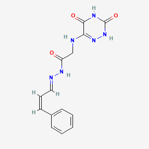 2-[(3,5-dioxo-2H-1,2,4-triazin-6-yl)amino]-N-[(E)-[(Z)-3-phenylprop-2-enylidene]amino]acetamide