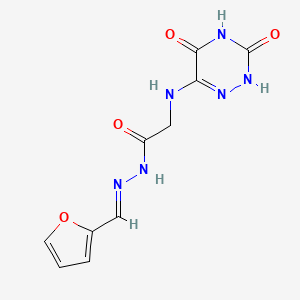 (E)-2-((3,5-dioxo-2,3,4,5-tetrahydro-1,2,4-triazin-6-yl)amino)-N'-(furan-2-ylmethylene)acetohydrazide