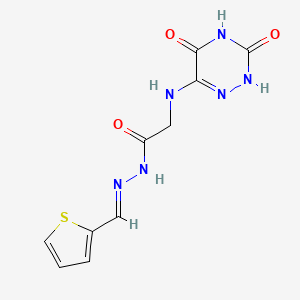 2-[(3,5-dioxo-2H-1,2,4-triazin-6-yl)amino]-N-[(E)-thiophen-2-ylmethylideneamino]acetamide